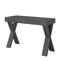 Weathered Gray 1-Drawer Office Desk With Mdf And Particle Board Finish