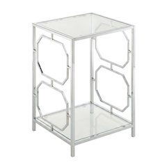 Modern Chrome End Table with Sleek Metal Frame and Minimalist Design