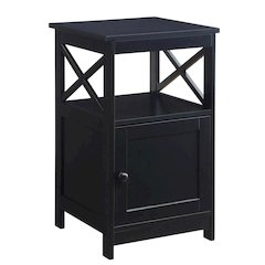 Wooden End Table with Cabinet for Living Room or Bedroom Use