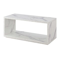 Northfield Admiral Coffee Table with Shelf, White Faux Marble