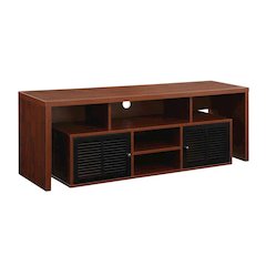 Cherry wood TV stand with melamine veneer and ample storage space