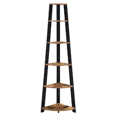 Newport 5 Tier Corner Bookshelf Barnwood/Black