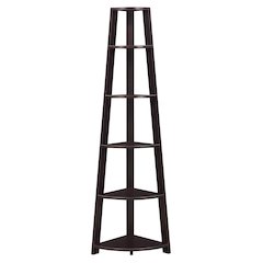 Newport 5 Tier Corner Bookshelf Espresso