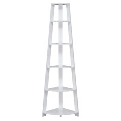 Newport 5 Tier Corner Bookshelf White