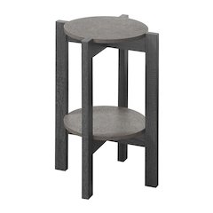 Newport Medium 2 Tier Plant Stand Faux Cement/Weathered Gray