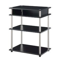 Designs2Go No Tools Printer Stand with Shelves, Black