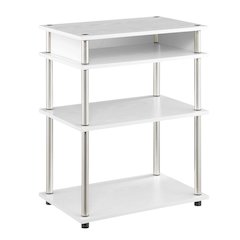 Designs2Go No Tools Printer Stand with Shelves, White