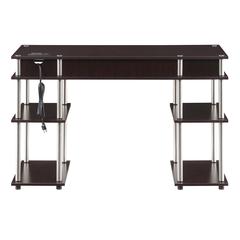 Designs2Go No Tools Student Desk With Charging Station, Espresso