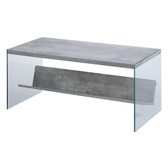SoHo Glass Coffee Table with Shelf