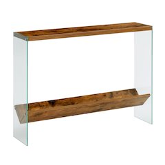 SoHo Glass V Console Table with Shelf