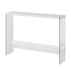 SoHo Glass V Console Table with Shelf