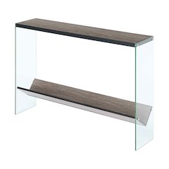 SoHo Glass V Console Table with Shelf