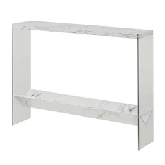 SoHo Glass V Console Table with Shelf