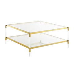 Royal Crest 2 Tier Acrylic Glass Square Coffee Table