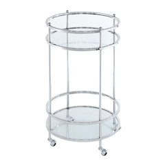 Royal Crest 2 Tier Round Glass Bar Cart