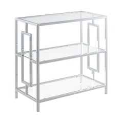 Town Square Chrome 3 Tier Chairside End Table