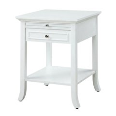 Wooden end table with drawer and slide for living room or bedroom use