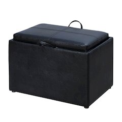 Accent Storage Ottoman with Reversible Tray
