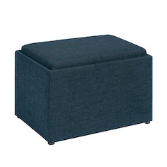Designs4Comfort Accent Storage Ottoman with Reversible Tray