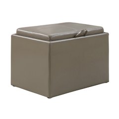 Accent Storage Ottoman with Reversible Tray