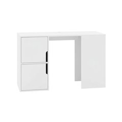 White Student Desk With Storage Cabinets And Melamine Veneer Finish