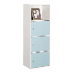 Xtra Storage 3 Door Cabinet with Shelf, White/Seafoam