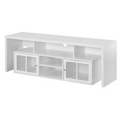 Lexington 60 inch TV Stand with Storage Cabinets and Shelves - White