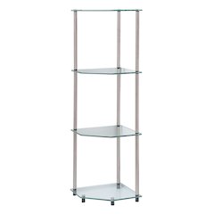 Designs2Go Classic Glass 4 Tier Corner Shelf