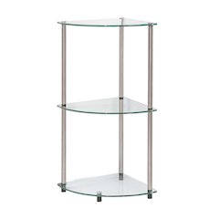 Designs2Go Classic Glass 3 Tier Corner Shelf