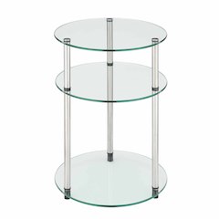 Designs2Go Classic Glass 3 Tier Round Table