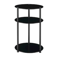 Designs2Go Classic Glass 3 Tier Round Table
