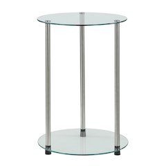 Designs2Go Classic Glass 2 Tier Round End Table