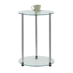 Designs2Go Classic Glass 2 Tier Round End Table