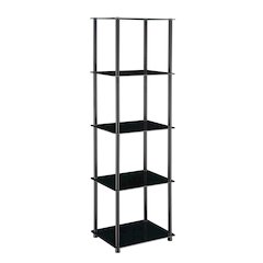 Designs2Go Classic Glass 5 Tier Tower, Black Glass