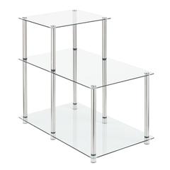 Designs2Go Classic Glass 3 Tier Step End Table