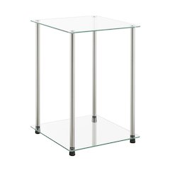 Designs2Go Classic Glass 2 Tier Square End Table