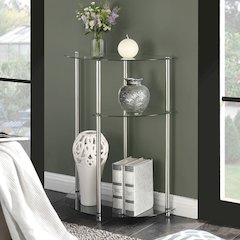 Classic Glass 3 Tier Display Entryway Hall Table