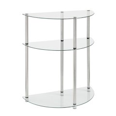Classic Glass 3 Tier Half-Circle Entryway Hall Table