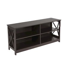 Espresso MDF TV Stand with Veneer Finish and Modern Storage Design