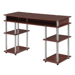 Wooden Student Desk With Melamine Veneer Surface And Stainless Steel Poles