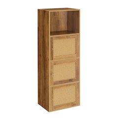 Xtra Storage Weave 3 Door Cabinet with Shelf, Brown