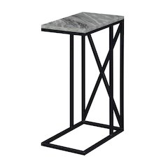 Tucson C End Table, Gray Marble/Black