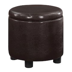 Designs 4 Comfort Round Accent Storage Ottoman with Reversible Tray Lid