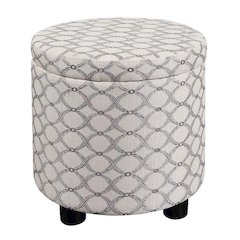 Designs 4 Comfort Round Accent Storage Ottoman with Reversible Tray Lid