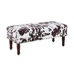 Designs4Comfort Cow Print Bench with Nailheads