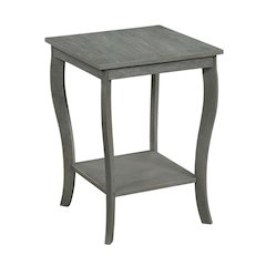 Square End Table with Wirebrush Dark Gray Finish and Modern Design