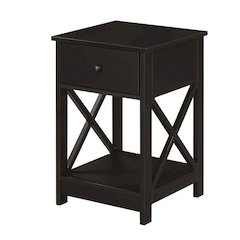 Espresso 1-Drawer End Table with Compact Square Design