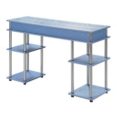 Wooden Student Desk With Spacious Shelves For Study And Storage