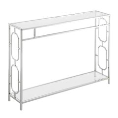 Modern Chrome Console Table with Sleek Finish and Elegant Design