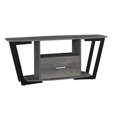 Black Graystone TV Stand for 65-Inch Screens with Shelves and Storage